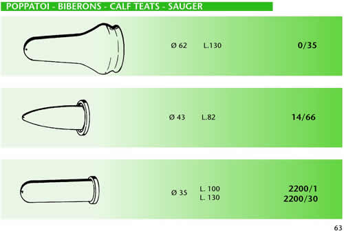 Poppatoi - Biberons - Calf teats - Sauger